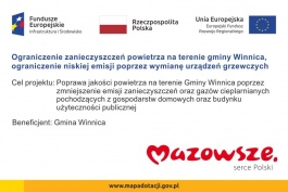 Ograniczenie zanieczyszczeń powietrza na terenie gminy Winnica, ograniczenie niskiej emisji poprzez wymianę urządzeń grzewczych